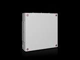 Rittal KX 1539.000 KX Terminal box, WHD: 400x400x120 mm, sheet steel, without mounting plate, with cover, with gland plate