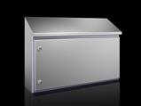 Rittal HD 1314.600 HD Compact enclosure, WHD: 810x430(H1)x549(H2)x210 mm, Stainless steel 14301, with mounting plate, with hinged door and silicone seal