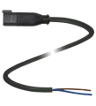 Pepperl+Fuchs DT2P-G-BK10M-PUR/0,75 Male cordset single-ended Deutsch plug straight, 2-pin, PUR cable black