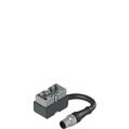 Pizzato VN CM02DM0.2 Metal connector with cable and M12 connector, cable length 02 m, 2NC