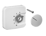Alre JZ-001.210/BJ Cover set for room thermostat RTBSU/FTR, BUSCH-JAEGER Duro 2000 SI/SI linear pearl white (similar to 1013), gloss