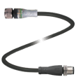 Pepperl+Fuchs V1-G-BK10M-PUR-U/ABG-V1-G-Y Connecting cable, M12 to M12, PUR cable 2-pin