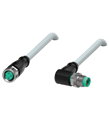 Pepperl+Fuchs V3-GM-0,6M-PUR-V3-WM Cordset M8 socket straight to M8 plug angled A-coded, 3-pin, PUR cable grey