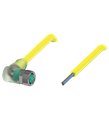 Pepperl+Fuchs V3-WM-E2-YE2M-PVC-U Female cordset single-ended M8 angled A-coded, LED 3-pin, PVC cable yellow, UL approved