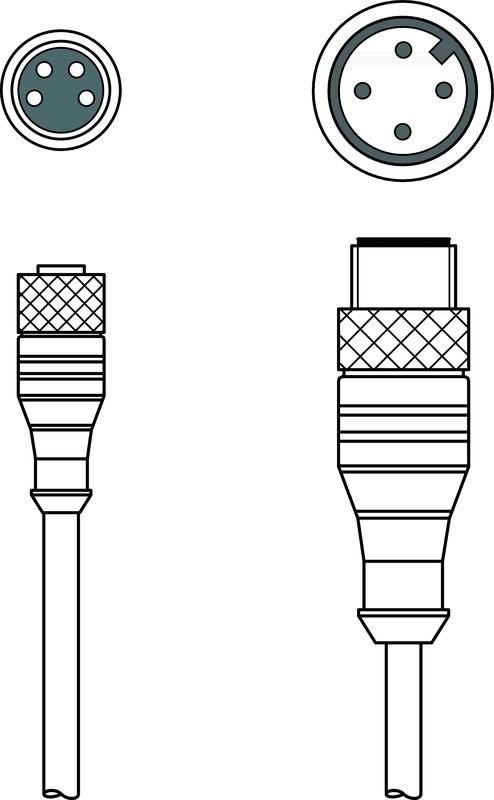 Leuze K-DS M8A-M12A-4P-0,3m-PVC Bağlantı kablosu Turkiye
