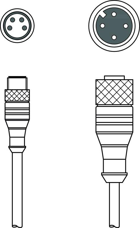 Leuze K-DS M12A-M8A-4P-0,3m-PVC Bağlantı kablosu Turkiye