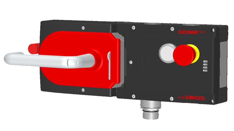 Euchner MGB-L1HE-ARA-L-157966 Locking set MGB-L1HE-ARA (guard locking by spring force) with 1 pushbutton, emergency stop, RC26 Turkiye