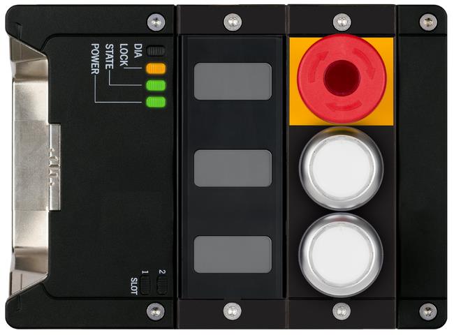 Euchner MGB2-I-MLI-U-YB1A1-LA-L-165564 Interlocking module MGB2-I-MLI (2 pushbuttons, emergency stop, door hinge on left) Turkiye