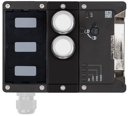 Euchner MGB2-L1-BR-U-XB7S0-DY-R-164394 Locking module MGB2-L1-BR (2 pushbuttons, closed-circuit current principle, door hinge on right) Turkiye
