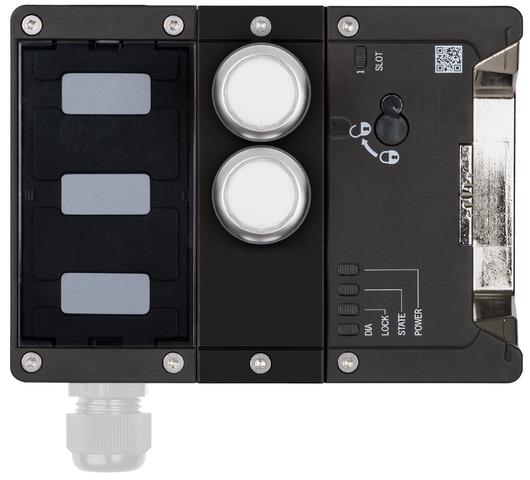 Euchner MGB2-L2-BR-U-XB7S0-DY-R-164400 Locking module MGB2-L2-BR (2 pushbuttons, open-circuit current principle, door hinge on right) Turkiye