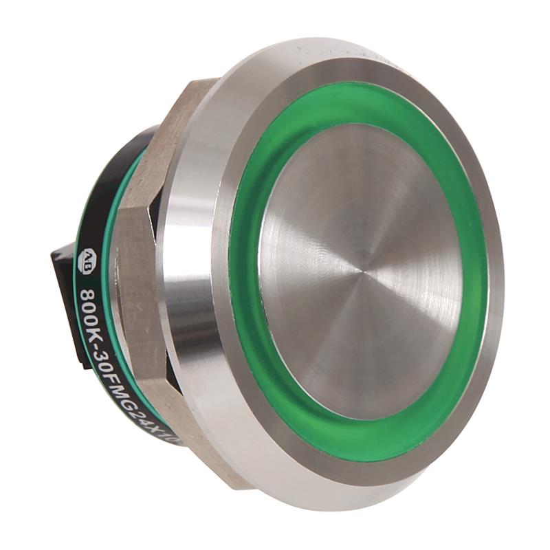 Allen Bradley 800K-30FMG24X10 800K 305mm Piezo Push Button 24V AC/DC Illuminated Green 1 NO Turkiye