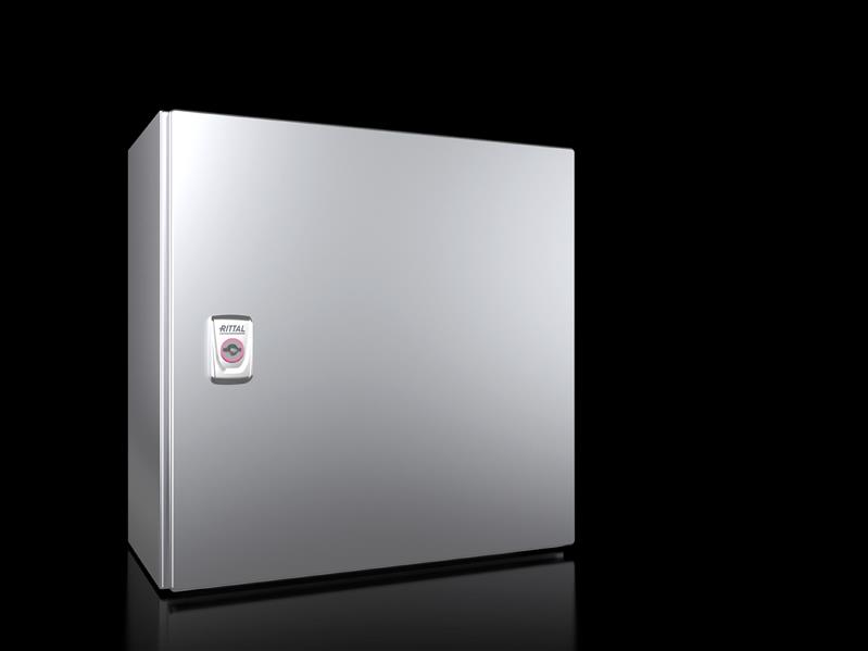 Rittal AX 1006.000 AX kompakt pano, GYD: 380x380x210 mm, paslanmaz çelik 14301, montaj plakalı, tek kapılı, bir mandallı kilit Turkiye
