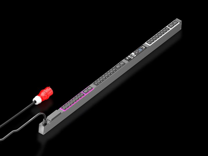 Rittal DK 7979.536 DK PDU ilave ölçümlü, kompakt basic güç dağıtımı, çıkış başına enerji ölçümü dahil, network ara yüzlü ve ekranlı ile GUD: 44x1495x70 mm, IEC 60 320: 24x C13, 6x C19 Turkiye
