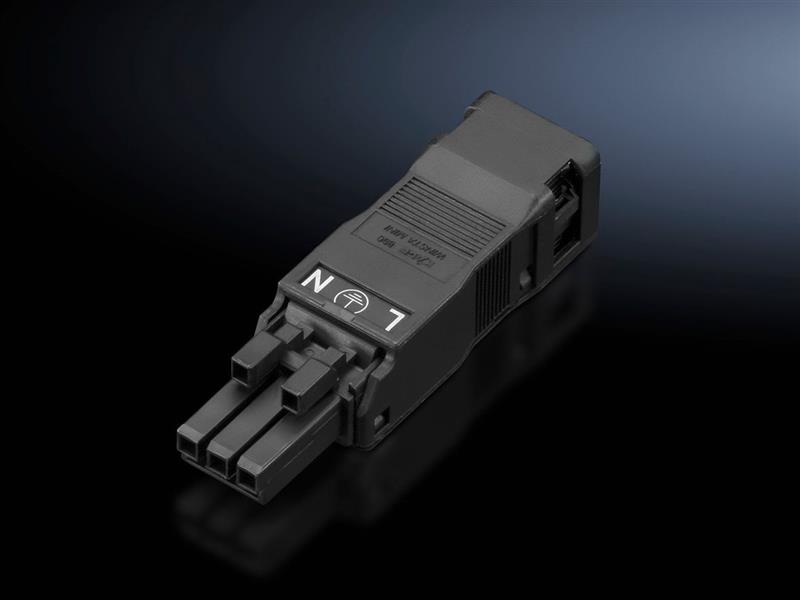 Rittal SZ 2500.600 SZ Jack, for power supply and through-wiring, 3-pole, 100-240 V, Connection accessories for self-assembly Turkiye