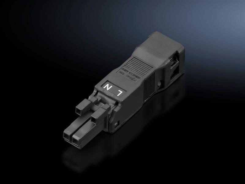 Rittal SZ 2500.620 SZ Jack, for power supply and through-wiring, 2-pole, 100-240 V, Connection accessories for self-assembly Turkiye