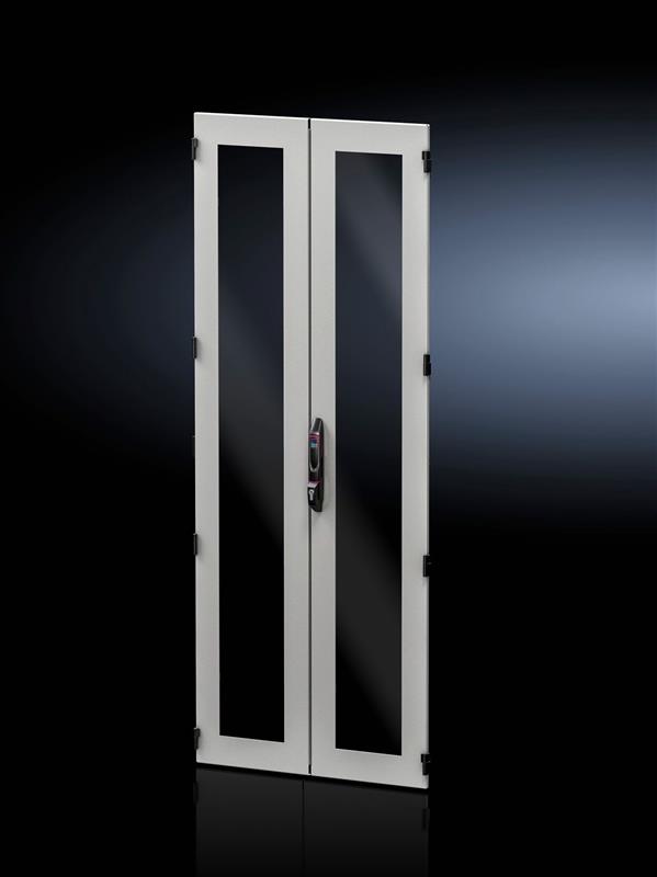 Rittal DK 5301.437 Sheet steel glazed door, vertically divided for VX IT, to replace existing doors With underlaid viewing panel and 4-point locking rod For enclosure width 800 mm, for enclosure height 2,000 mm Turkiye