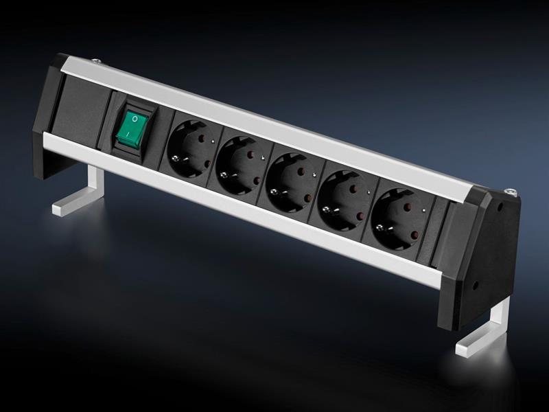 Rittal AS 4051.114 5-fold table power socket strip with switch 230 V / 50 Hz for attachment to the desktop Turkiye