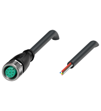 Pepperl+Fuchs V19-G-BK20M-PUR-U Female cordset single-ended M12 straight A-coded, 8-pin, PUR cable black, UL approved Turkiye