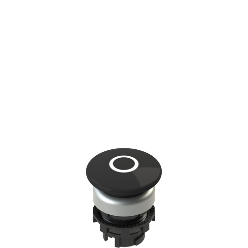 Pizzato E2 1PU2F149L1 Spring-return black mushroom pushbutton with marking Turkiye