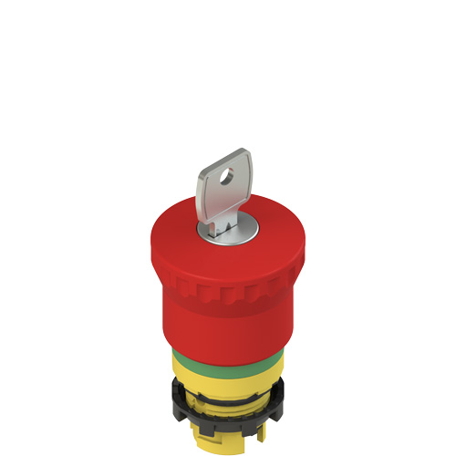 Pizzato E2 1PEBZ4731 Key release emergency pushbutton with green marking dotted line Turkiye