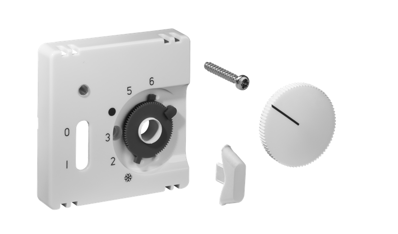 Alre JZ-035.100 Cover set for room thermostat RTBSU-401062 / floor temperature controller RTERU, 55×55, pure white (RAL9010), gloss Turkiye