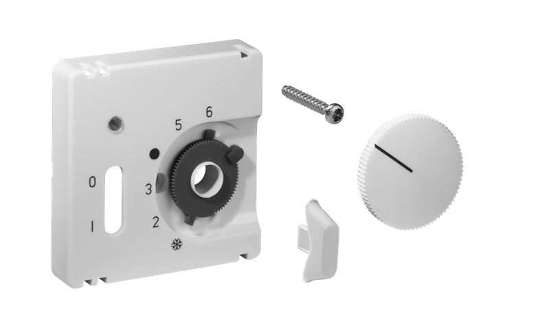 Alre JZ-035.000 Cover set for room thermostat RTBSU-401062 / floor temperature controller RTERU, 50×50, pure white (RAL9010), gloss Turkiye