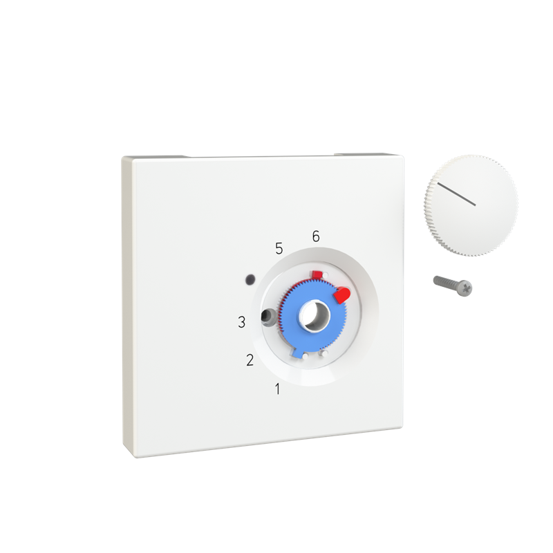 Alre JZ-001.420 Cover set for room thermostat RTBSU, 70×70 for MERTEN D-Life, lotos- / traffic / studio white (RAL 9016) gloss Turkiye