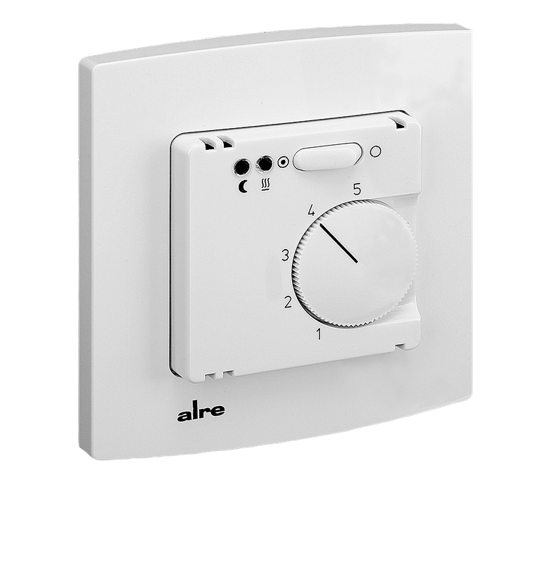 Alre FETR 101.715#21 Underfloor temperature controller with remote sensor, flush-mounted, 10-50…°C, alre frame, cover 50x50mm, pure white, gloss Turkiye