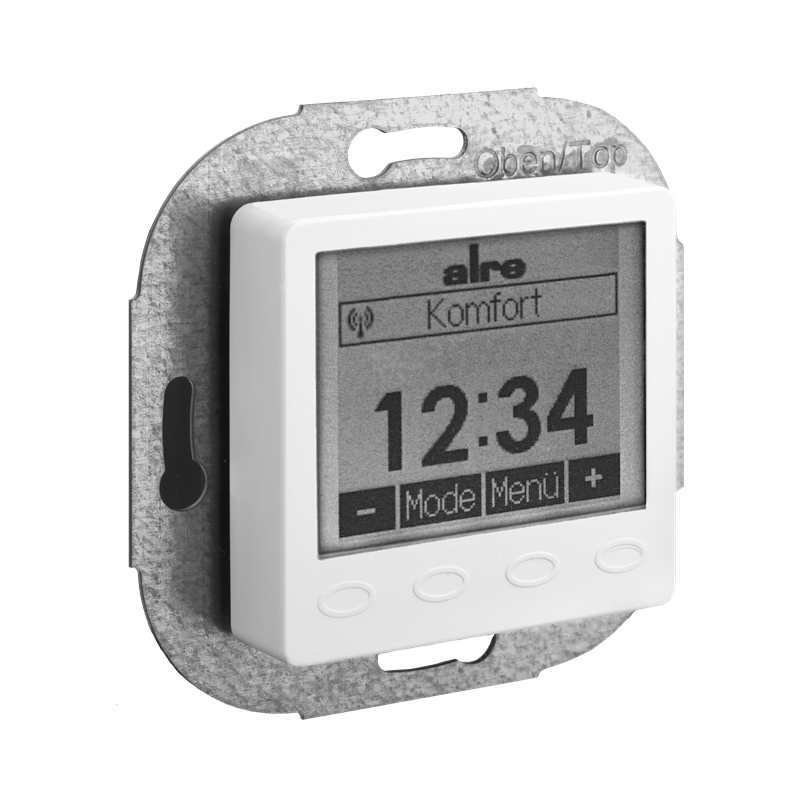 Alre FTRFUd210.123#07 Wireless room temperature sensor with timer, flush mounting, cover 50x50mm, pure white, gloss Turkiye
