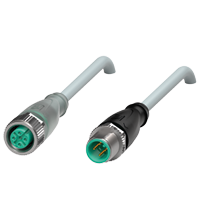 Pepperl+Fuchs V1-G-A2-5M-PUR-V1-G Cordset M12 socket straight A-coded LED 4-pin to M12 plug straight A-coded 4-pin, PUR cable grey Turkiye