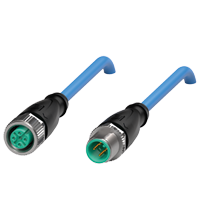 Pepperl+Fuchs V1-G-N4-3M-PUR-V1-G Cordset M12 socket straight to M12 plug straight A-coded, 4-pin, PUR cable blue, NAMUR Turkiye