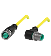 Pepperl+Fuchs V1-G-YE0,5M-PVC-U-V1-W Cordset M12 socket straight to M12 plug angled A-coded, 4-pin, PVC cable yellow, UL approved Turkiye