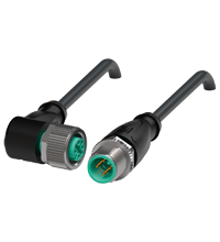 Pepperl+Fuchs V1-W-BK1M-PVC-U-V1-G Cordset M12 socket angled to M12 plug straight A-coded, 4-pin, PVC cable black, UL approved Turkiye