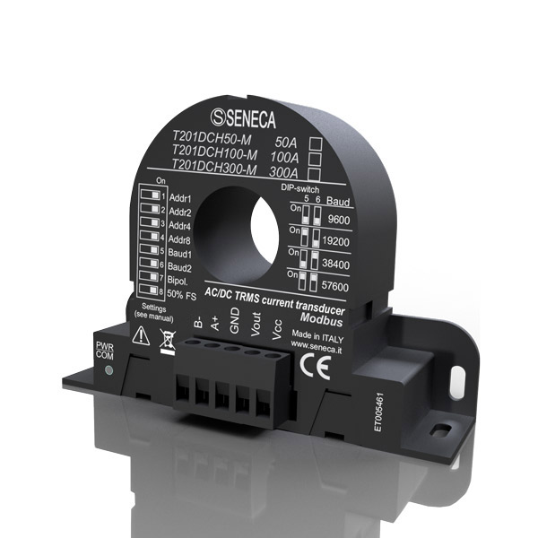 Seneca T201DCH100-M AC/DC contactless TRMS current (± 100 A) transducer, Hall Effect with 010 V AO and ModBUS interface Turkiye
