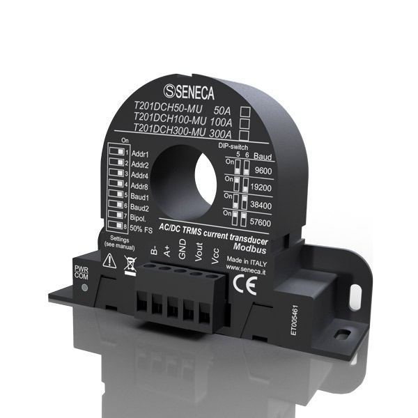 Seneca T201DCH300-M AC/DC contactless TRMS current (± 300 A) transducer, Hall Effect with 010 V AO and ModBUS interface Turkiye
