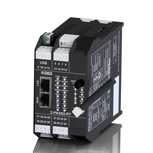 Seneca Z-PASS2-RT IIoT Edge Gateway, integrated I/Os, GPS receiver, and 4G modem Turkiye