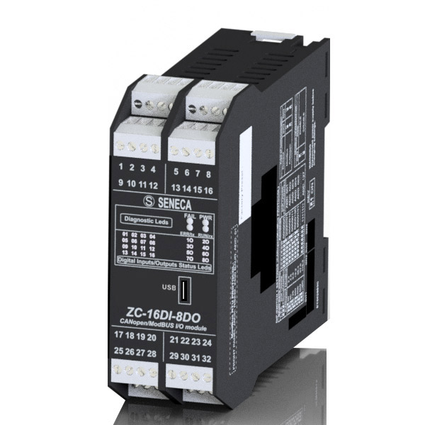 Seneca ZC-16DI-8DO 16 CH digital input - 8 CH digital output CANopen / ModBUS RS485 Turkiye