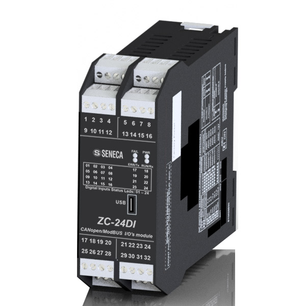Seneca ZC-24DI 24 CH digital input CANopen / ModBUS RS485 Turkiye