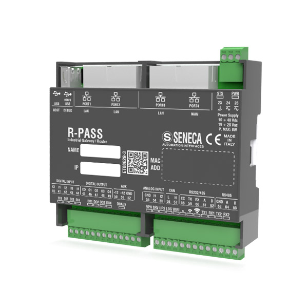 Seneca R-PASS
        (HW rev. A0) IIoT Edge Gateway with built-in I/Os, datalogger, remote control functions, and VPN Turkiye