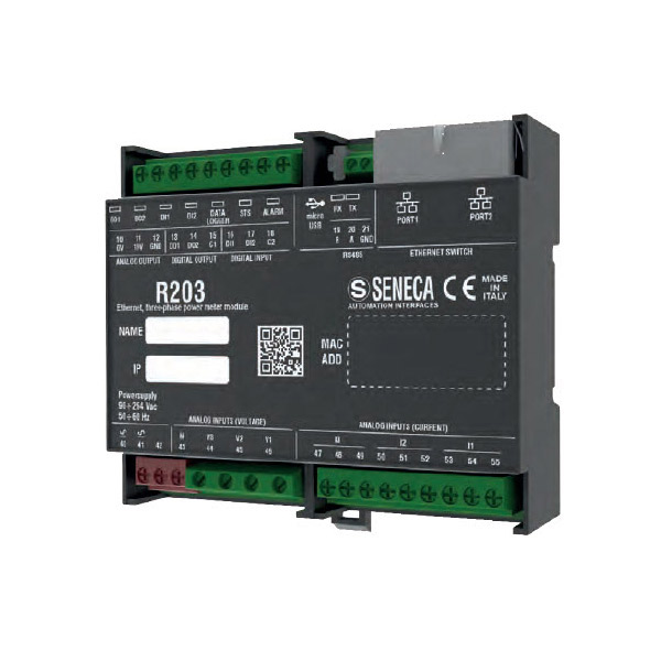 Seneca R203 (HW rev. A0/B0) 3-phase smart energy power meter with universal input and dual Ethernet connectivity Turkiye