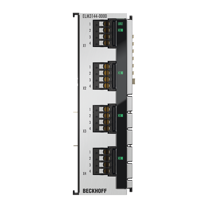 Beckhoff ELM3144-0000 EtherCAT Terminal, 4-channel analog input, multi-function, ±10…±125 V, ±20 mA, 24 bit, 1 ksps Turkiye