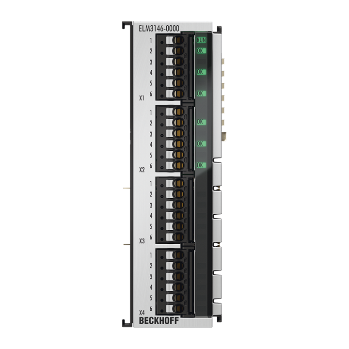 Beckhoff ELM3146-0000 EtherCAT Terminal, 6-channel analog input, multi-function, ±10…±125 V, ±20 mA, 24 bit, 1 ksps Turkiye