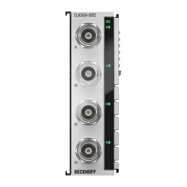 Beckhoff ELM3604-0002 EtherCAT Terminal, 4-channel analog input, IEPE/accelerometer, 24 bit, 20 ksps, BNC Turkiye