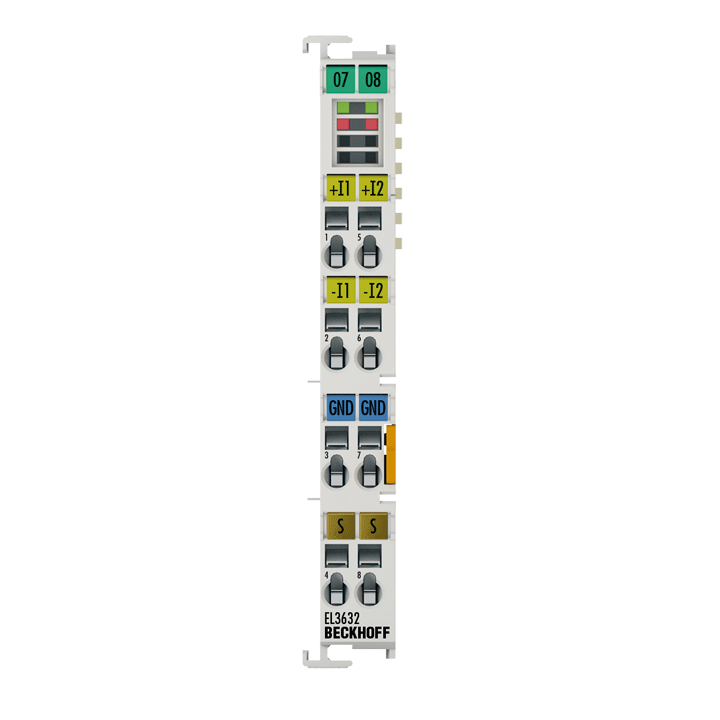 Beckhoff EL3632 EtherCAT Terminal, 2-channel analog input, IEPE/accelerometer, 16 bit, 50 ksps Turkiye