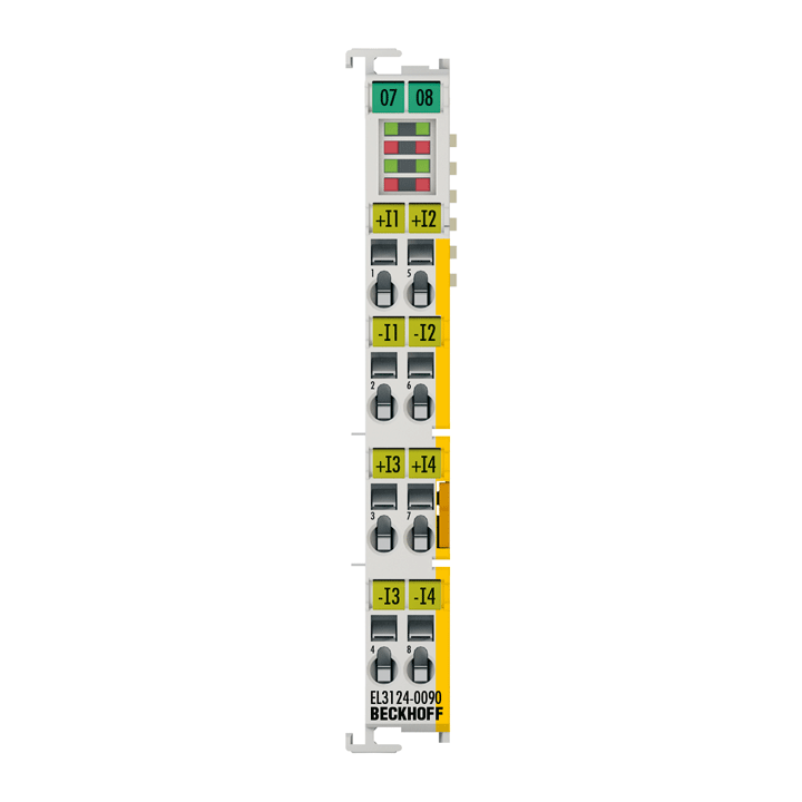 Beckhoff EL3124-0090 EtherCAT Terminal, 4-channel analog input, current, 4…20 mA, 16 bit, differential, TwinSAFE SC Turkiye