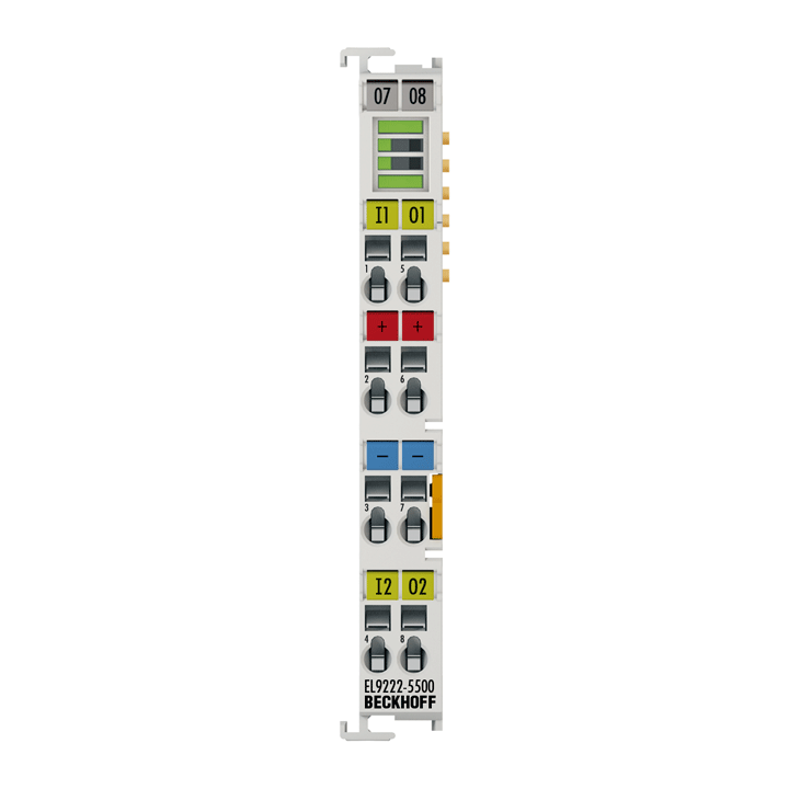 Beckhoff EL9222-5500 Overcurrent protection terminal, 24 V DC, 2-channel, max ∑ 10 A, adjustable Turkiye