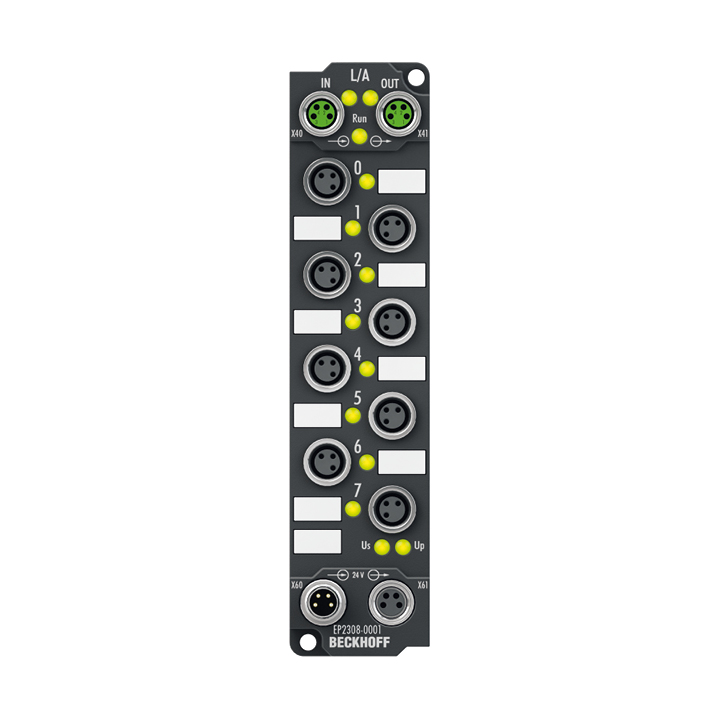 Beckhoff EP2308-0001 EtherCAT Box, 4-channel digital input + 4-channel digital output, 24 V DC, 3 ms, 05 A, M8 Turkiye
