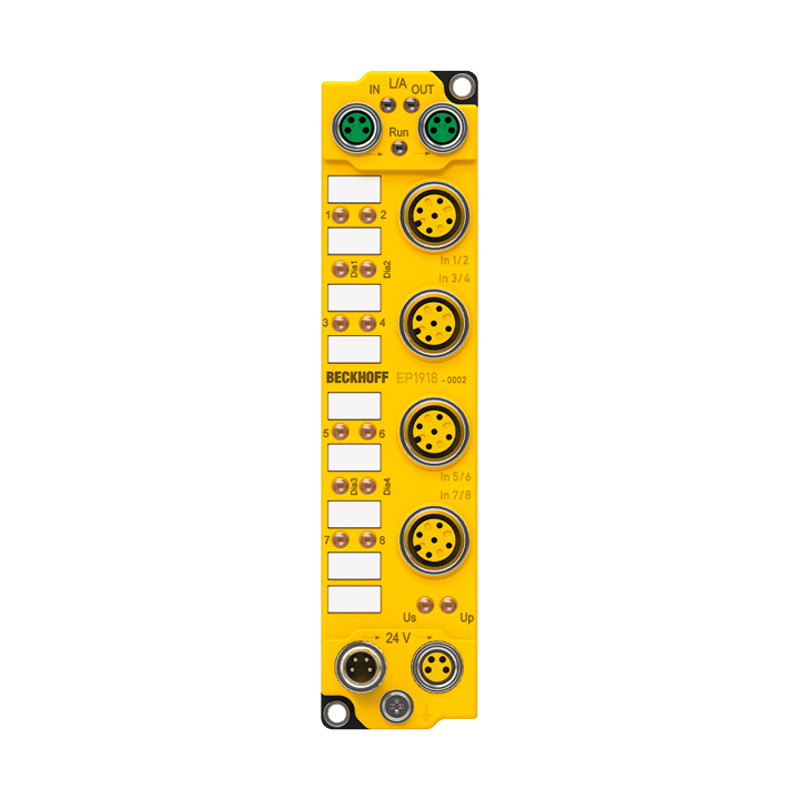 Beckhoff EP1918-0002 EtherCAT Box, 8-channel digital input, 24 V DC, M12, TwinSAFE, TwinSAFE Logic Turkiye