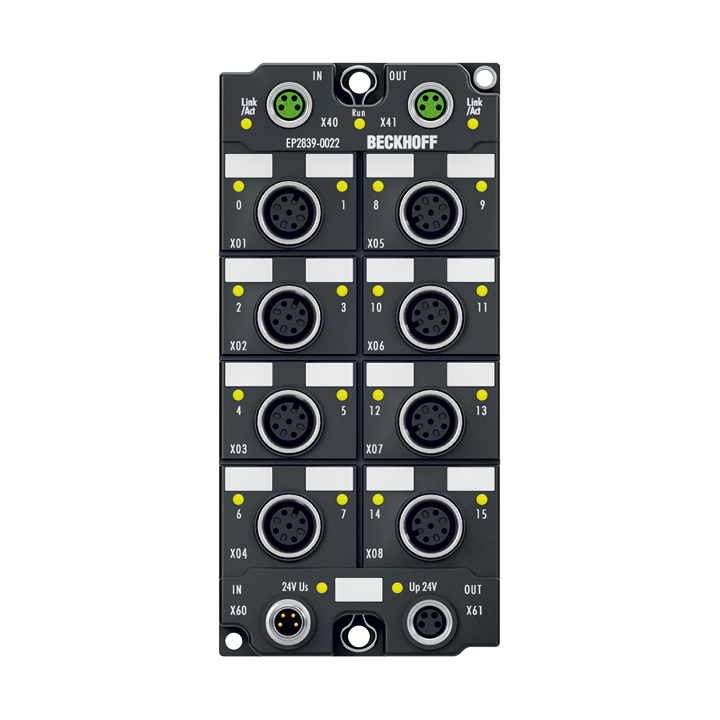 Beckhoff EP2839-0022 EtherCAT Box, 16-channel digital output, 24 V DC, 05 A, M12, with diagnostics Turkiye