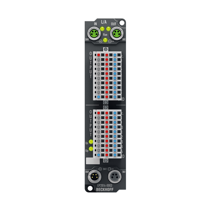 Beckhoff EP2816-0003 EtherCAT Box, 16-channel digital output, 24 V DC, 05 A, IP20 connector Turkiye